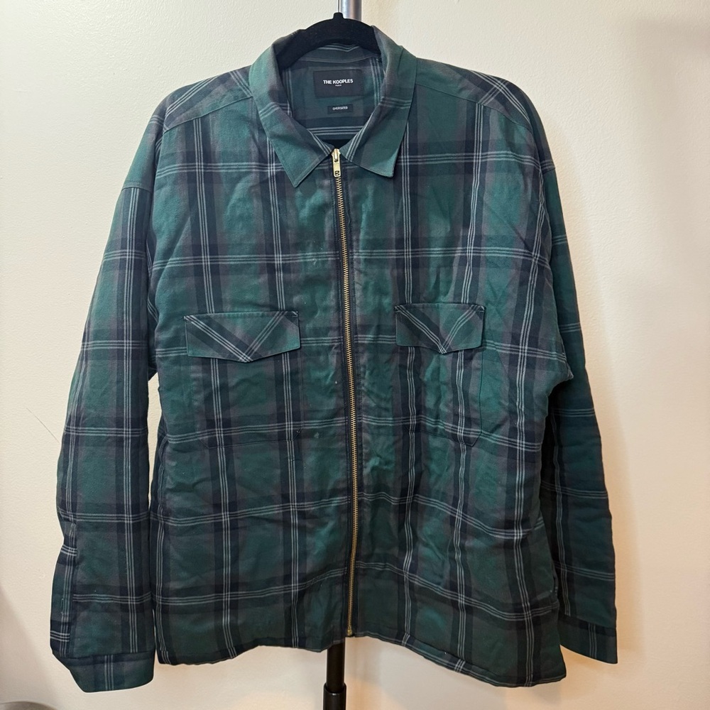 The Kooples Men's Green Plaid Shirt Jacket